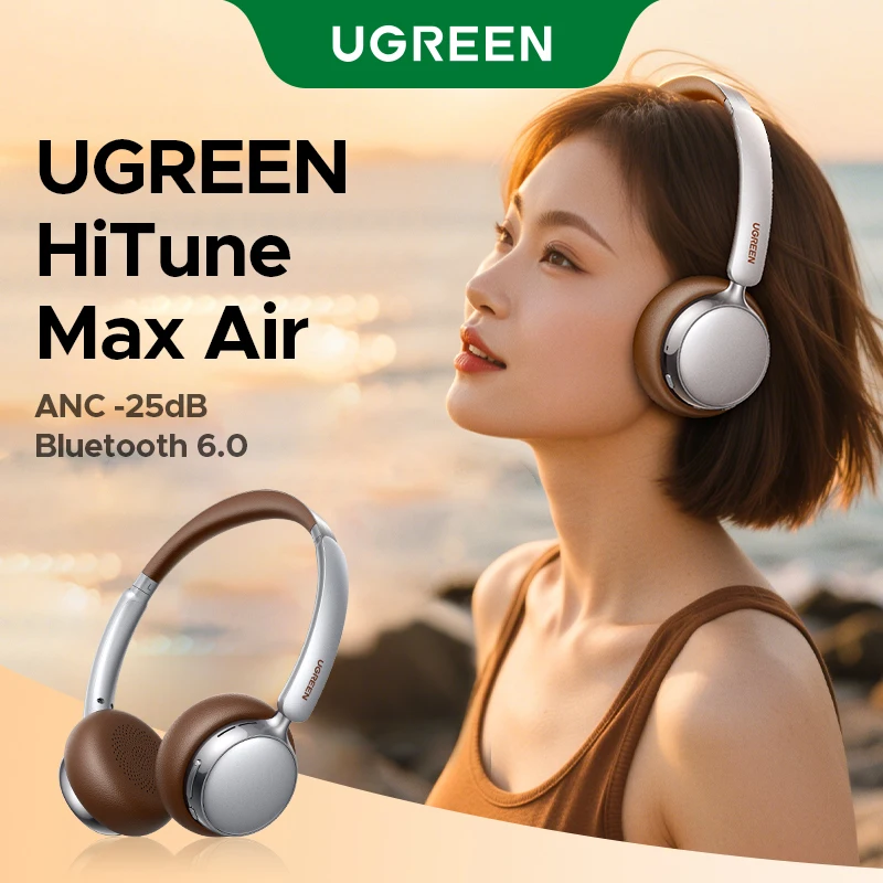 UGREEN ANC Wireless Headphones, Active Noise Cancelling, Premium On-Ear Bluetooth Headset, Customizable Sound,Cloud Foam Comfort