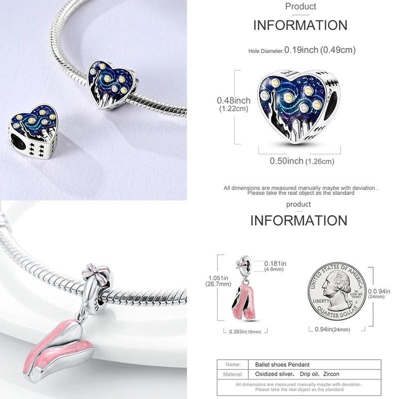 10 Stück 925 Sterling Silber Charm-Perlen Schmetterling Kleeblatt Elefant Baum des Lebens Original DIY Armband Halskette Schmuckherstellung – Detail 21