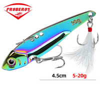 PRO BEROS VIB Lure 3D Eyes Pencil 5g-20g Balancer Spoon Spinner Painting Fishing Lure Hard Bait Fishing Tackle Treble Hook