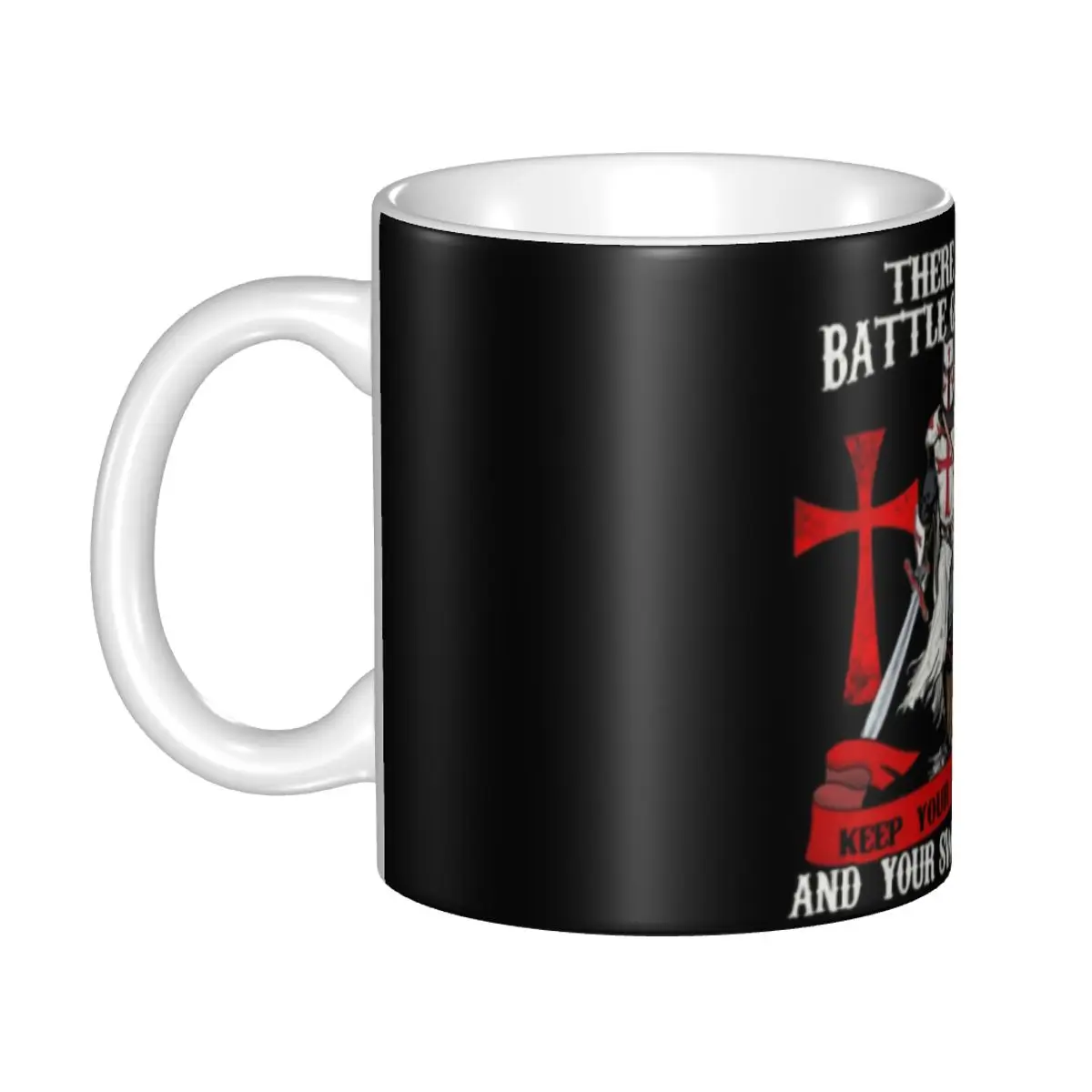 Customized Knight Templar Mug DIY Crusades Knights Christian Warrior Ceramic Tea Milk Coffee Cups