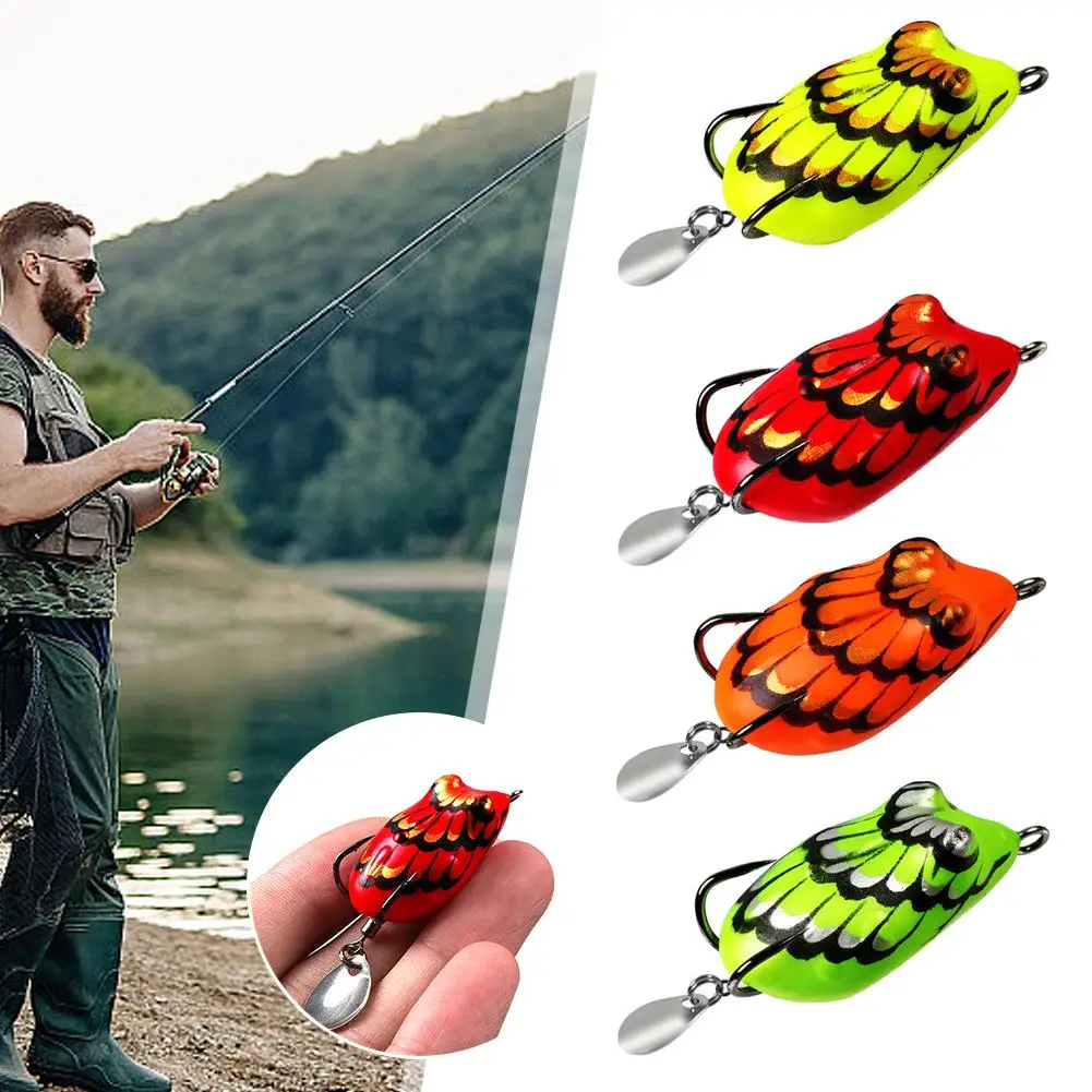 Mini Frog Fishing Lure With Hook Reflective Sequins Artificial Silicone Soft Baits For Blackfish Bass Pike Trout Fishing Ta Q0P1