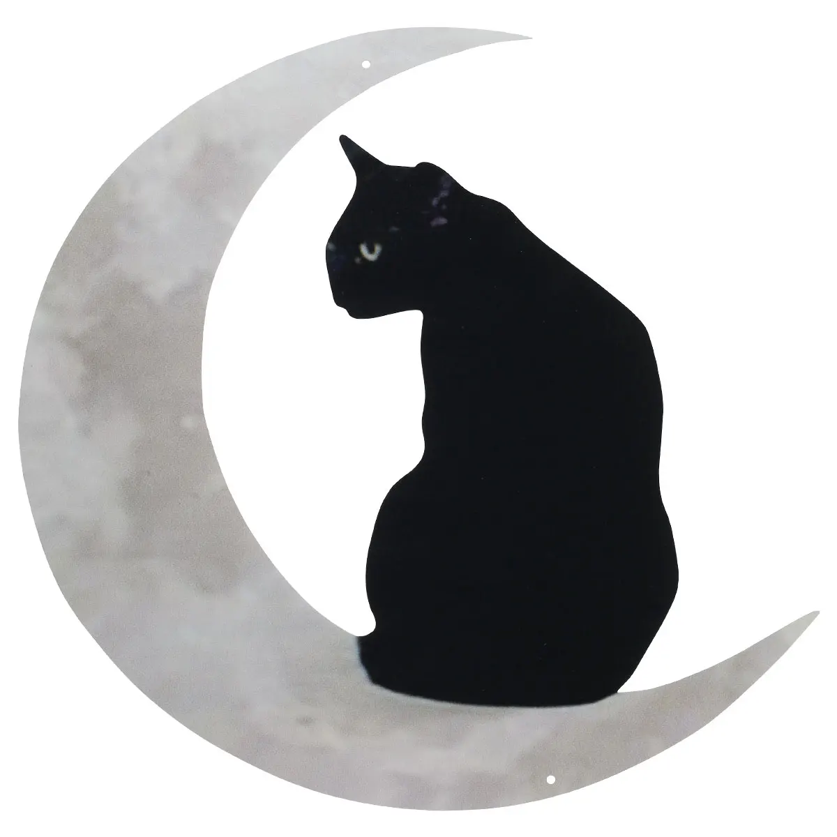 Halloween Metal Sign Black Cat Moon Wall Hanging 11.8'' x 11.8'' Back Cat Metal Sign Wall Decoration for Halloween Decorations