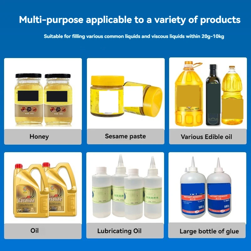 آلة وزن وتعبئة العسل الأوتوماتيكية آلات تعبئة زيت السمسم السائل اللزج زيوت التشحيم الصالحة للأكل