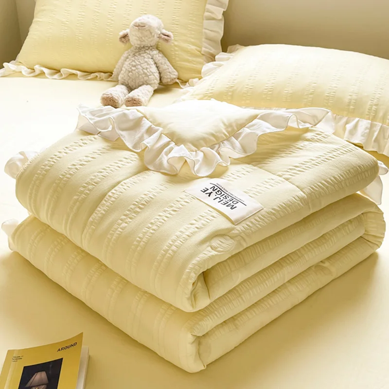 

Новый летний комплект из четырех предметов: одеяло из пузырчатой ткани, тонкое, моющееся, для двоих, охлаждающее одеяло для кондиционера, 2024 год