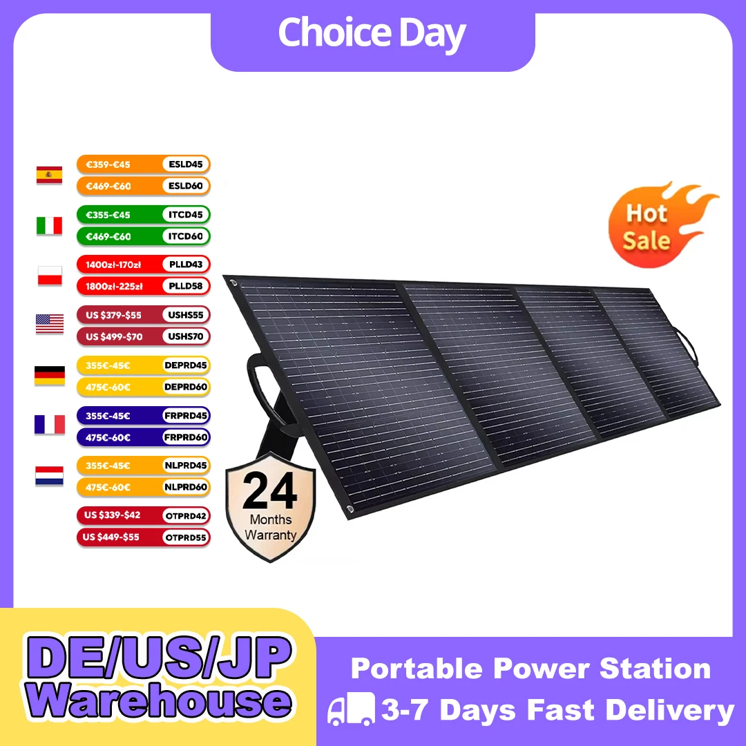 SOLARPLAY 200W 18V Solar Panel Kit Faltbare Solar Panel Outdoor Wiederaufladbare Solar Ladegerät Für Tragbare Camping Kraftwerk