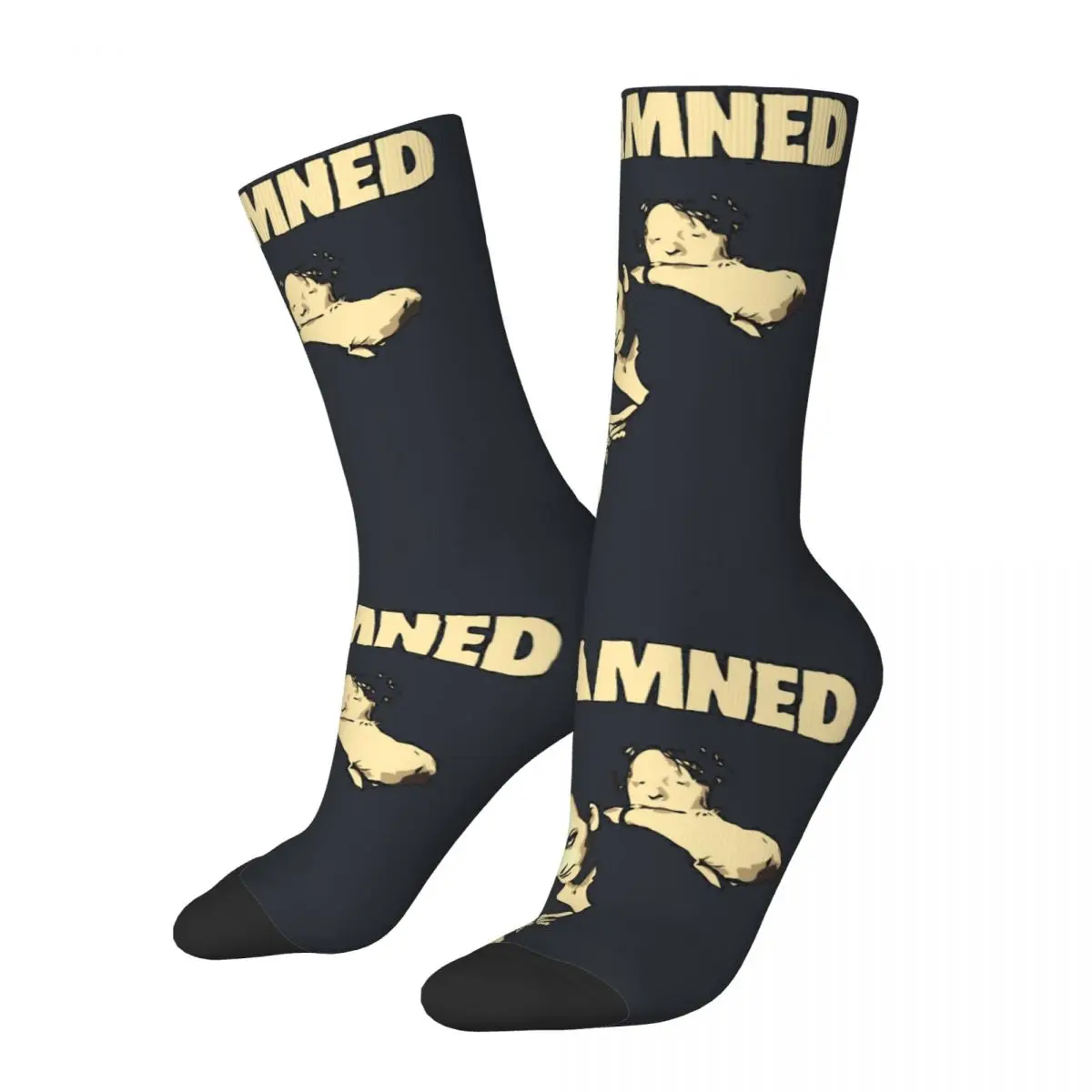 Funny The Damned Men's Socks Retro The Damned Street Style Novelty Casual Crew Sock Gift Printed official-website tops fugees