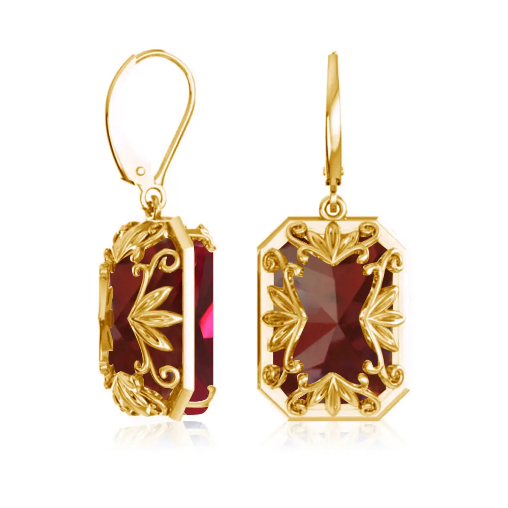

Real 925 Sterling Sliver Women Earrings Vintage Garnet Ruby Gemstone Wedding Party Drop Earring Handmade Engagement Jewelry