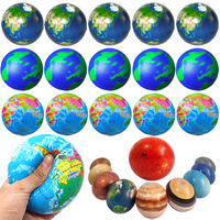 Mini World Earth Stress Balls Children Toy Foam Planet PU Globe Squeezable Balls Finger Exercise Educational Stress Relief Toys