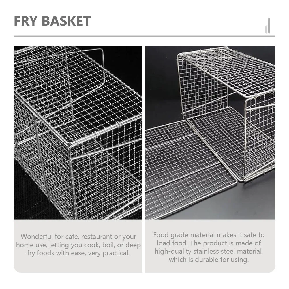 

1Pcs Food Grade Mesh Basket Tool French Fries Fryer Home Use Silver Mesh Basket Tool House Food Presentation Strainer