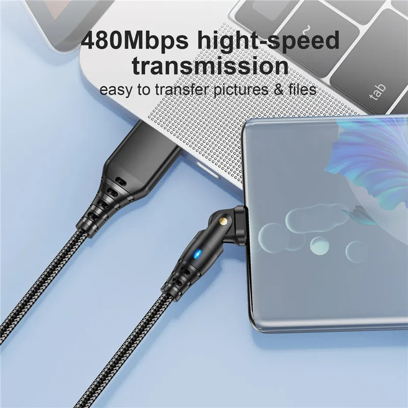 180 Rotate USB Type C Cable Fast Charging Cable For Huawei Samsung Phone Date Cord 3A USB Micro Cable For Xiaomi POCO Oneplus