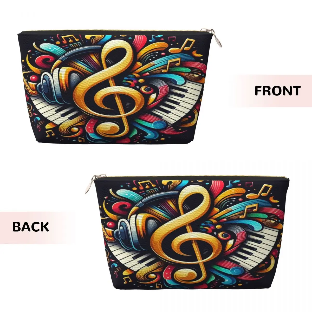 Custom Piano Keyboard Musical Notes Travel Cosmetic Bag Women Toiletry Makeup Organizer Ladies Beauty Storage Dopp Kit