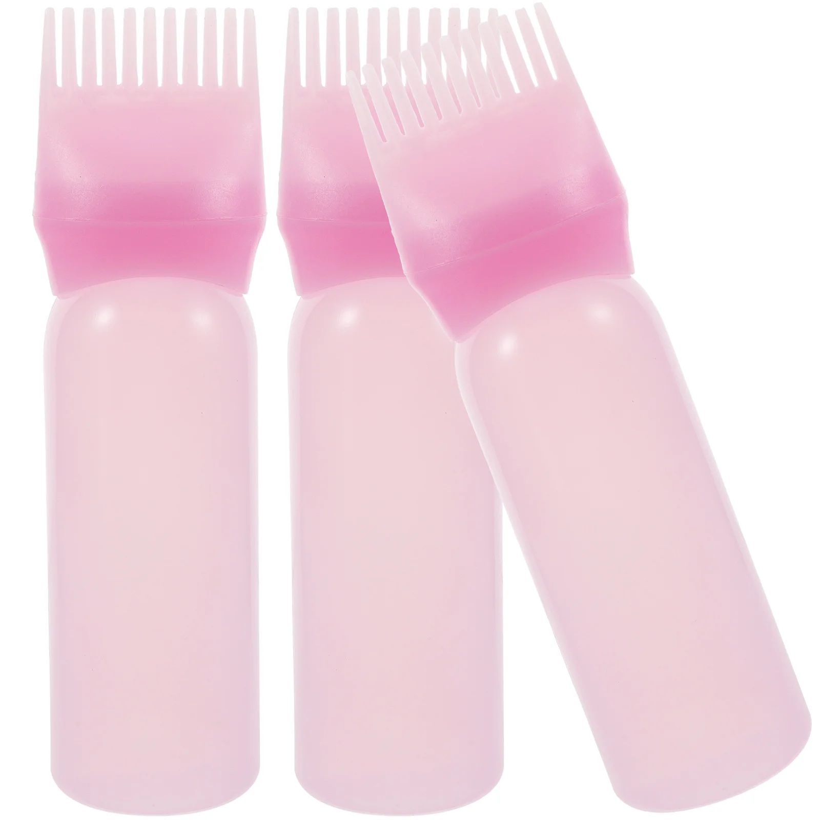 

3 Pcs Medicine Bottle Root Comb Applicator Castor Oil Shampoo Hair Color for Plastic Scalp Travel