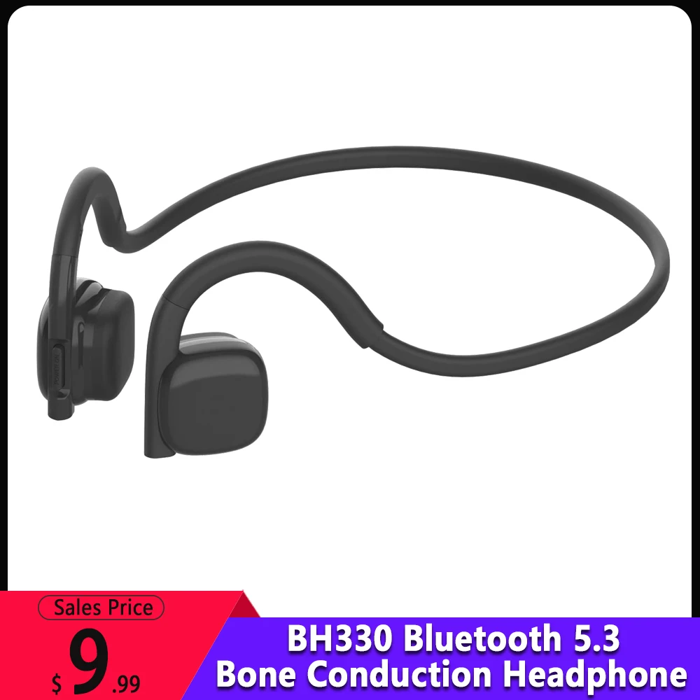 BH330 Bone Conduction Headphones Wireless Bluetooth 5.3 Headset IPX6 Waterproof Headphone Sports Running Earphone w/ Microphone