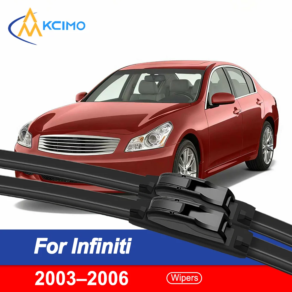

Crystal-Clear Quiet Wipers for Infiniti G Line V35 2003–2006 – 2PCS Boneless, Snap-In Mounting