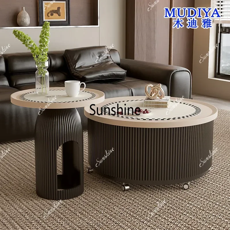 Modern household living room small apartment cream wind removable tea tableT*