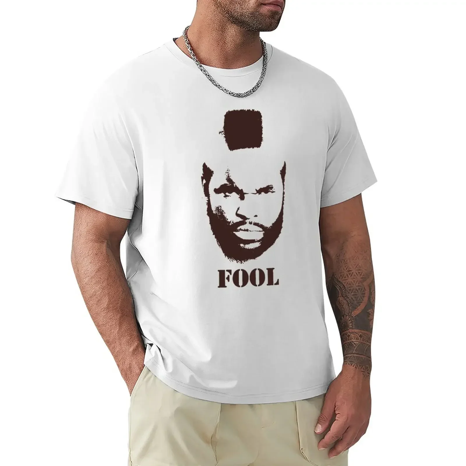 BA Baracus Fool A Team T-Shirt Short Sleeve Cotton New Arrival Round Collar Outfits fashion streetwear heavyweight Hot Sale 2024