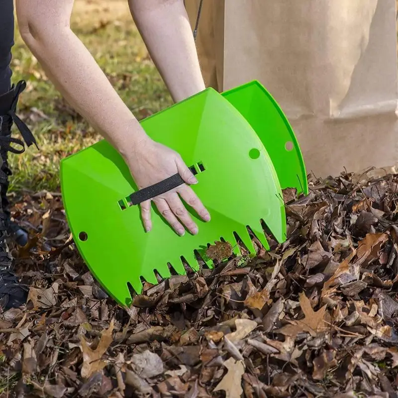 Imagem -02 - Ancinhos à Mão para Jardim Ergonomic Grip Leaves Rake Detritos de Gramado Trash Pick up Tool Resistente