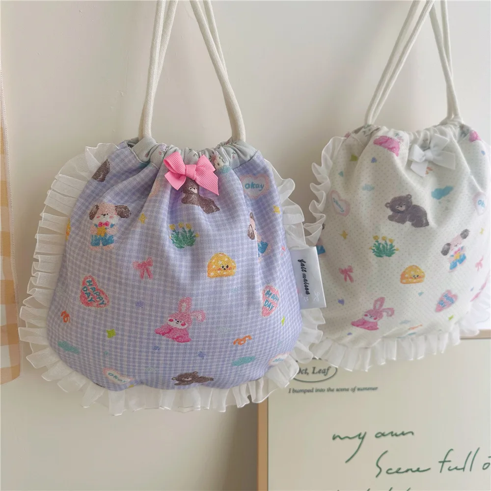 حقيبة مكياج برباط بطبقة مزدوجة، جيب نهاية على شكل فراشة من الدانتيل المطوي، حقيبة تنظيم فوضى السفر، حقيبة تخزين محمولة للعناية بالبشرة #1