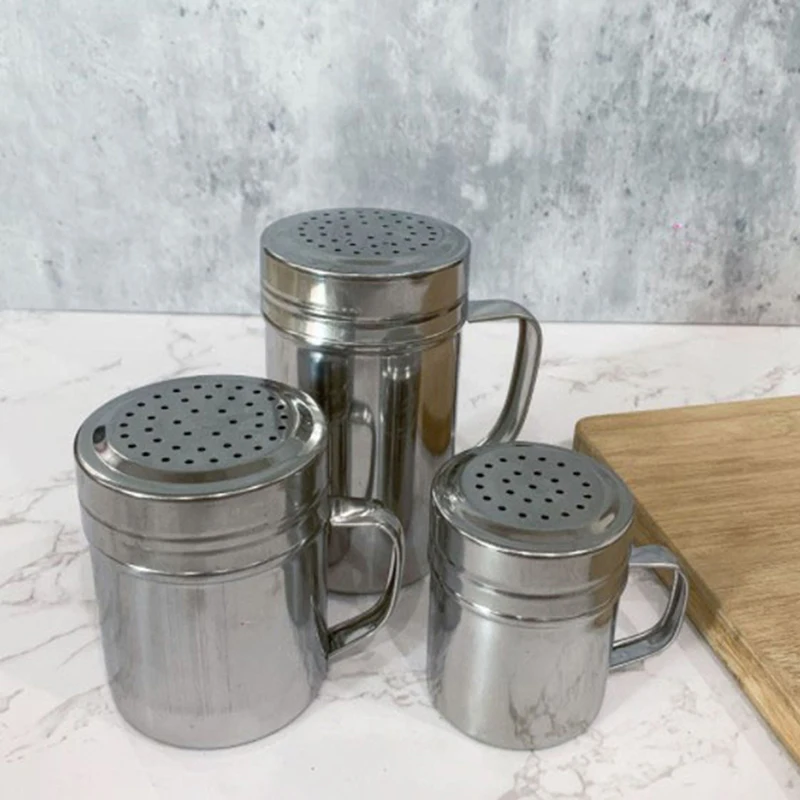1 Stück Salz zucker flasche mit Griff Mehrzweck-Küchen helfer aus Edelstahl Gewürz pfeffer Shaker Gewürz glas Gewürz dose