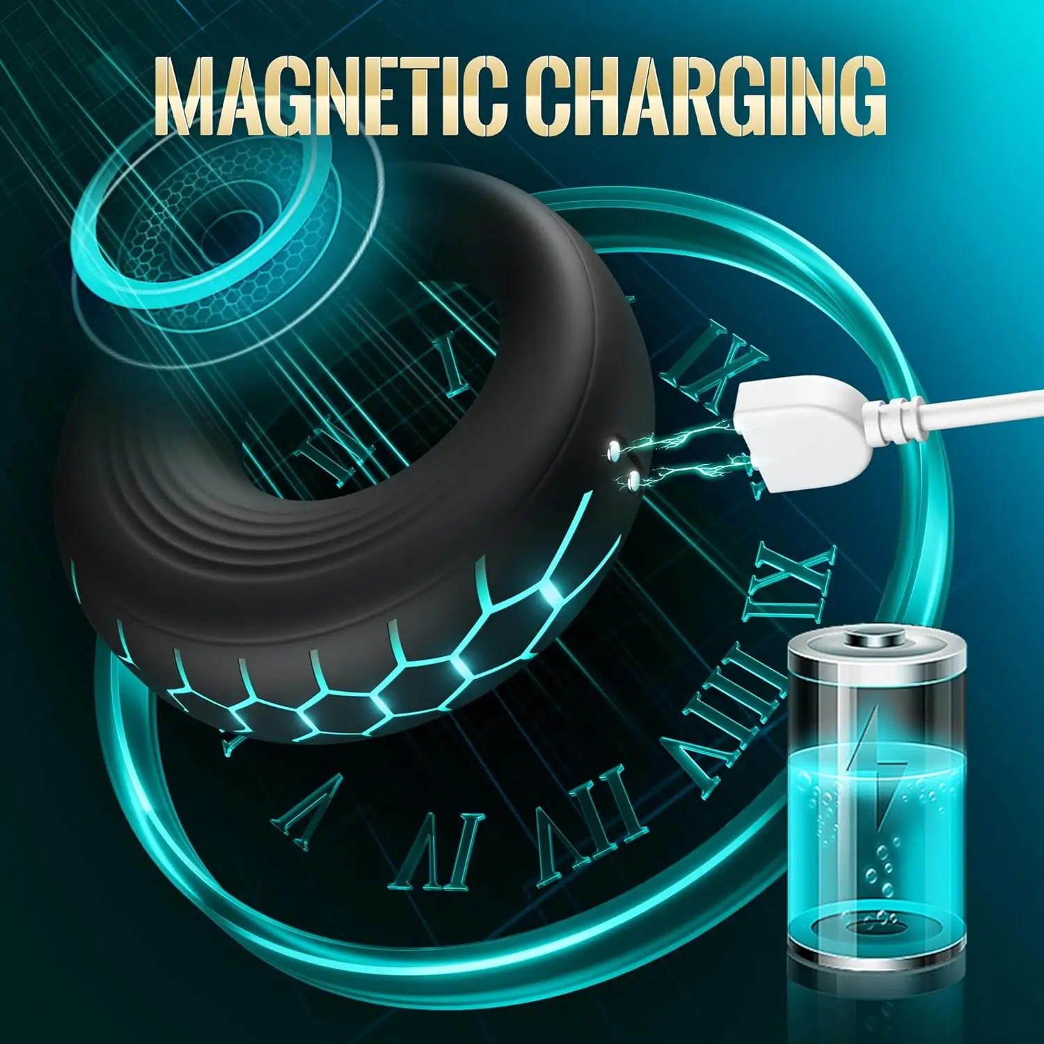 Vibrating Cock Ring, Sex Toys for Men Penis Ring Vibrator with 10 Vibrating Patterns, Cock Rings Adult Toys for Men Longer Har