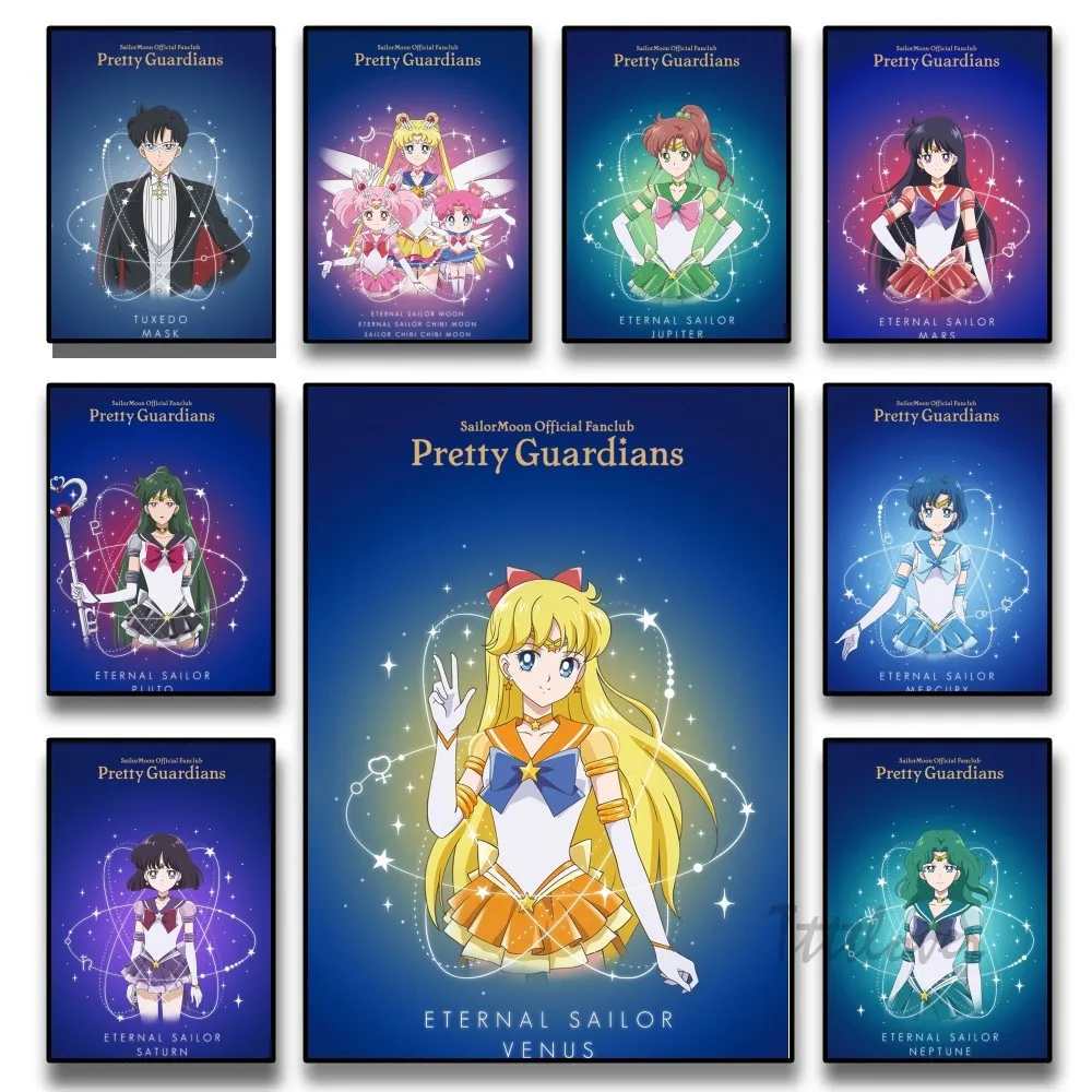 Anime Girl S Sailor Moon Pretty Guardian Poster Stickers Art Wall Murals Decor Game Room Decor Gifts HD Painting