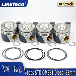 4x STD Engine Parts Piston with rings 2.1 L OM651 Diesel For MERCEDES-BENZ E300 S250 SPRINTER VIANO VITO CDI W204 S204 W212 B906