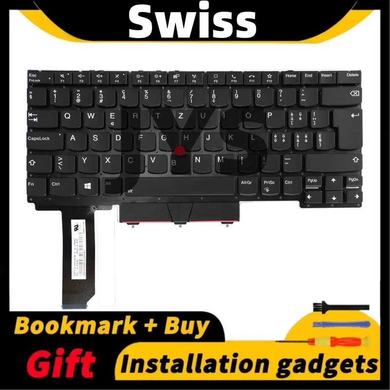 Laptop Replacement Keyboard for Lenovo ThinkPad E14/R14 Gen2 Gen3 Gen4US/UK/Belgian/Swiss/Brazilian/Canadian French