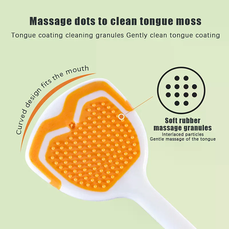 1/5PCS Tongue Scraper Oral Cleaner Brush Soft Silicone Cleaning Tongue Toothbrush Mouth Fresh Breath Scraping Hygiene Care Tools