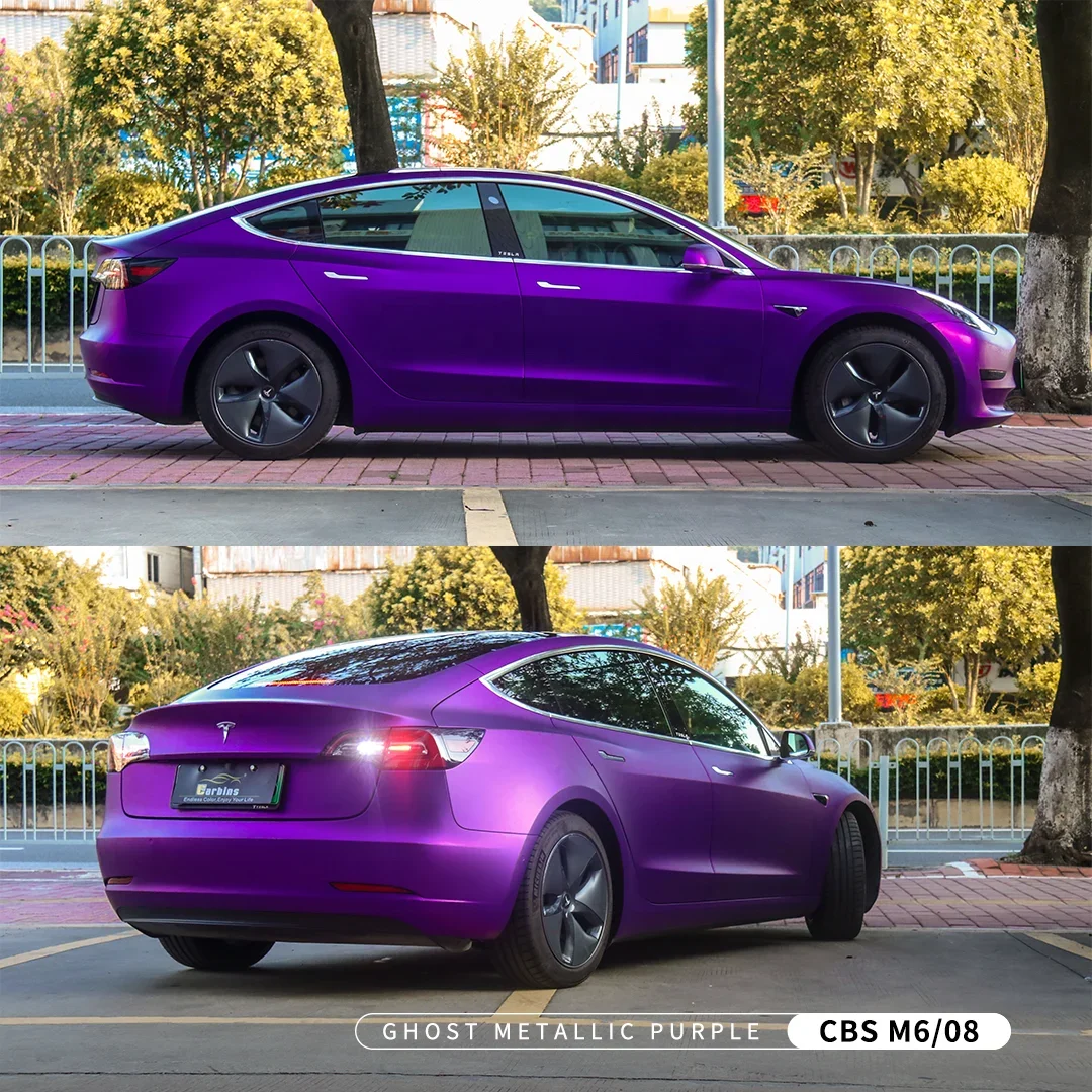 2025 Karabijn Guangzhou Fabriek Groothandel Ghost Metallic Paars Vinyl Car Wrap Vinyl Carrosserie Decoratie Vinyl Film 1.52 * 18 M