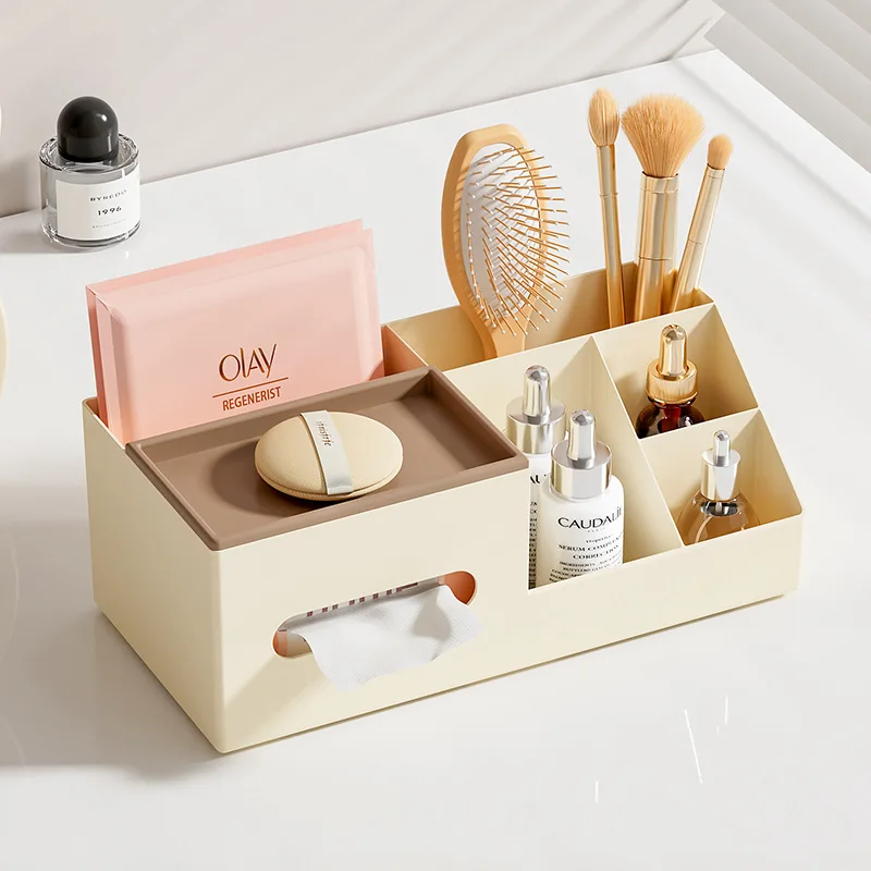 Tissue Box Plastic Creative Simple Combination Pen holder Drawer Paper Box Divided Layer Cosmetics and Miscellaneous Storage Box