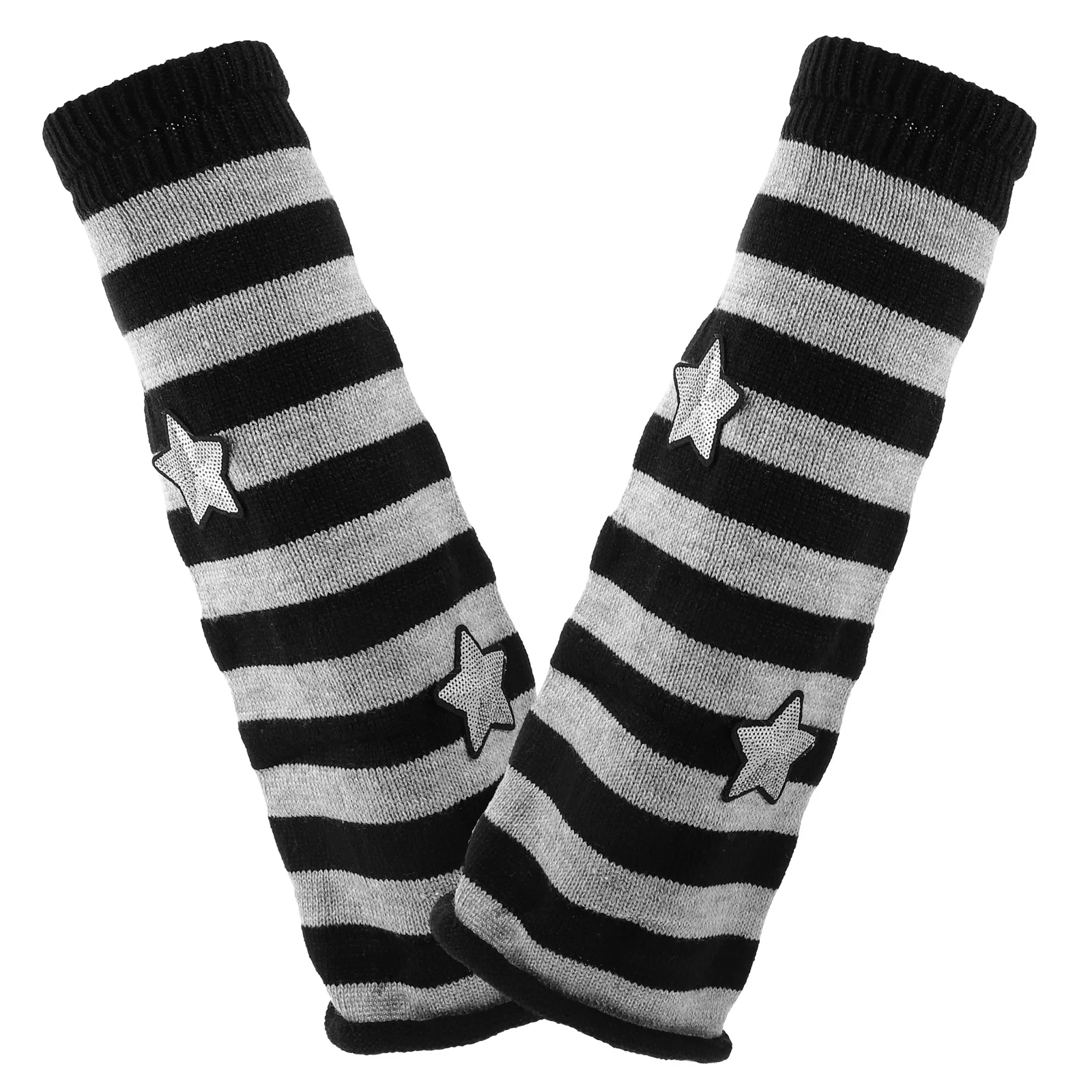 

1 Pair Print Knitted Leg Warmers Stylish Striped Design For Leg Warmers For Winters Winter Warmth Women Girls Legwear