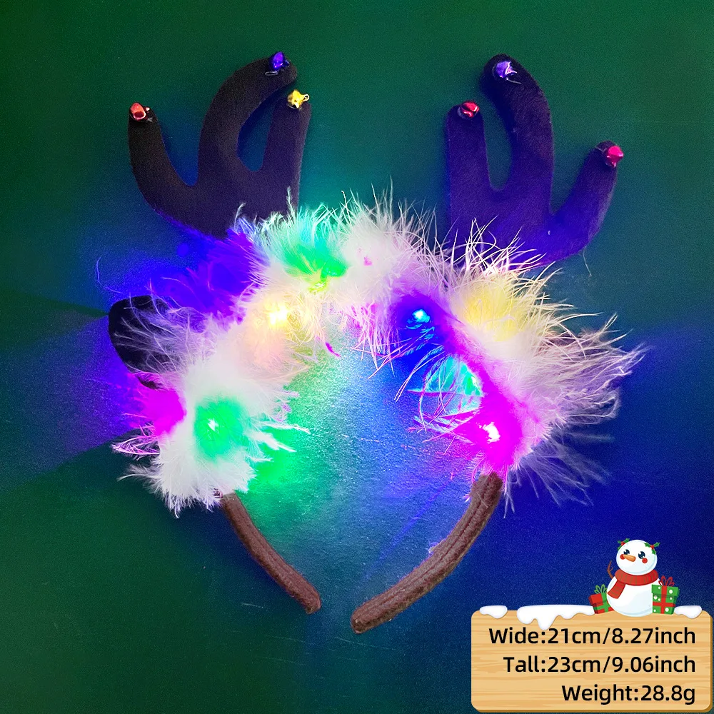 Geweih führte Weihnachten Stirnband bunte Kopfschmuck führte Licht Weihnachten Stirnband glühenden Weihnachts baum Weihnachts baum Schneeflocke Haarband