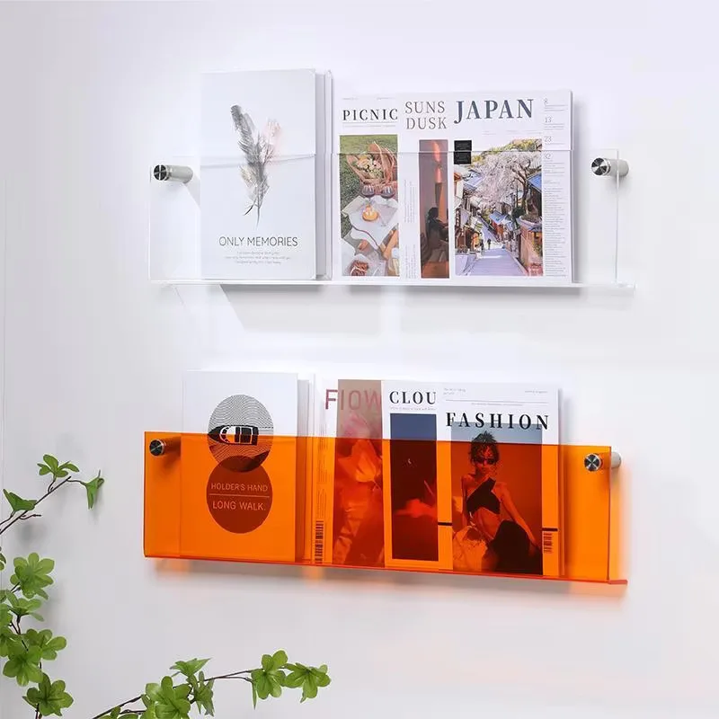 Color Acrylic Magazine Holder Brochure Rack,Record Holder Hanging Bookshelf Literature Storage Rack for Waiting Room,Home,Office - view 6