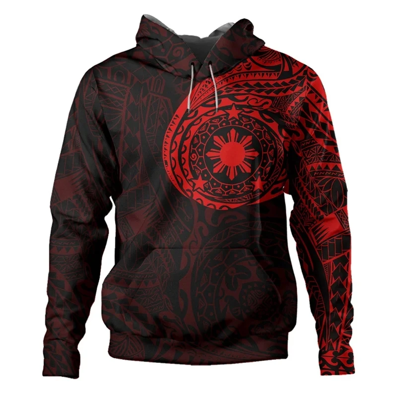 New Autumn Men's Sportswear Polynesian Tattoo Lapup Sun Tribe 3D Printed Hoodie Neutral Street Casual Sports Hoodie K0074