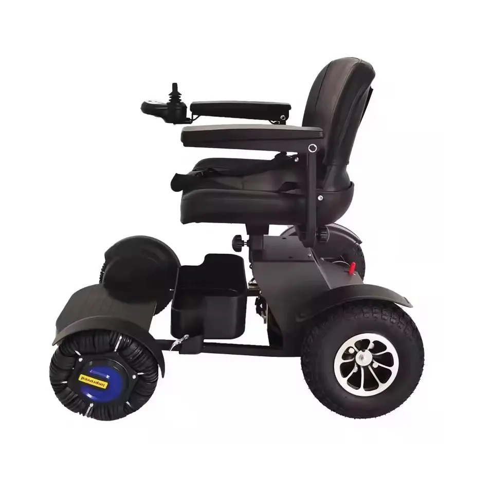 Remote-Wheelchair Luxury Premium Automatic Electric Power Wheelchair Motor Driven With Leather Seat