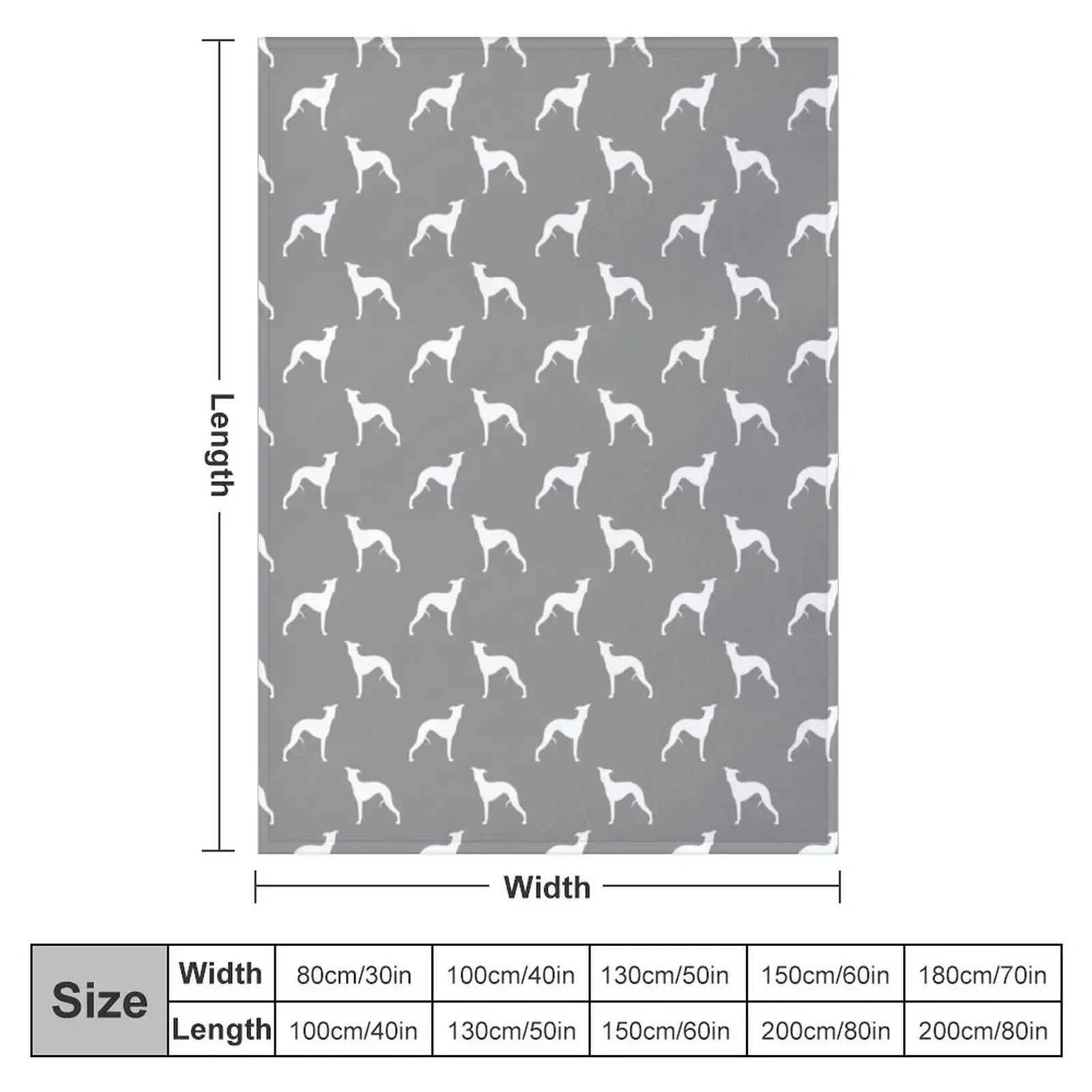 Whippet Silhouette(s) Throw Blanket cosplay anime wednesday Blankets