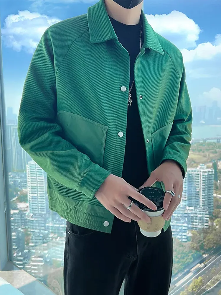 

Мужская клетчатая куртка: новая модель для весны, осени и зимы, с отложным воротником, приталенный крой, молодежный и модный стиль, верхняя одежда