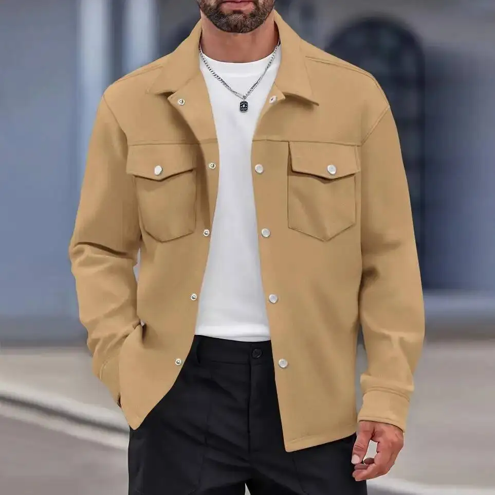 

Spring Autumn Business Fashion Coats Men Solid Male Clothes Loose Casual Tops All Match Jacket Long Sleeve Outerwear