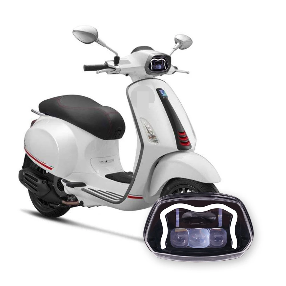 Подходит для VESPA SPRINT 150 Sprint M светодиодсветильник квадратные фары в форме букв, подсветка для дневных ходосветильник огней, линзы в сборе