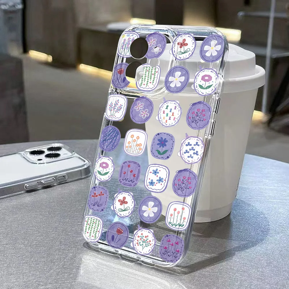 Flowers Clear Phone Case For Samsung A37 A57 A36 A56 Cover S26 Ultra S23 S24 S25 Plus S23 S24 FE A54 A55 A17 A14 A15 A33 A34 A35