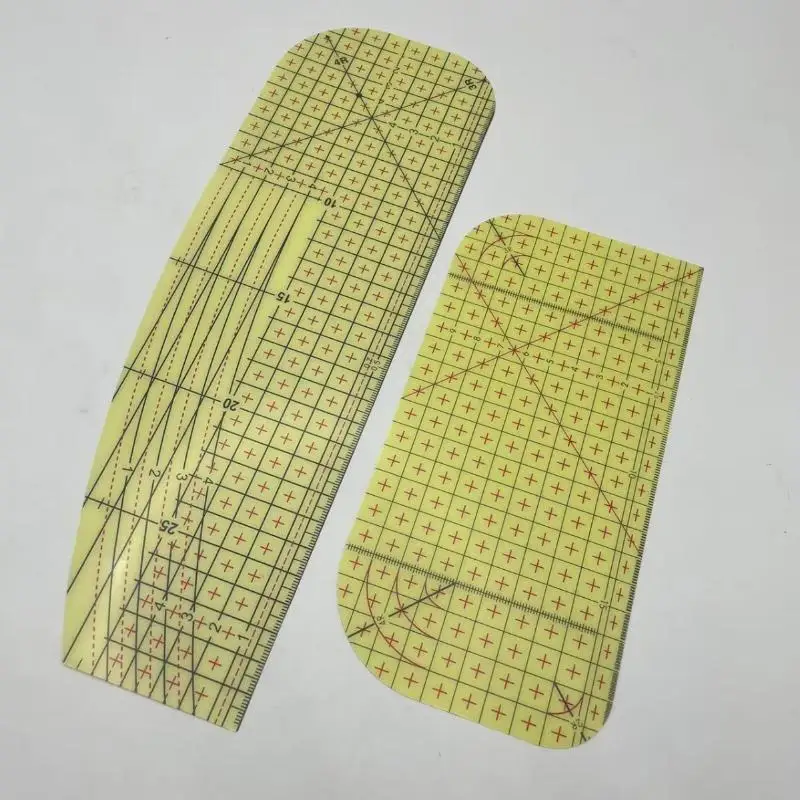1/2 Stück Acryl-Nählineal-Set, hochpräzises Raster, klare Skala für Quilting, Schneiderei und Bastelarbeiten. – Detail 3