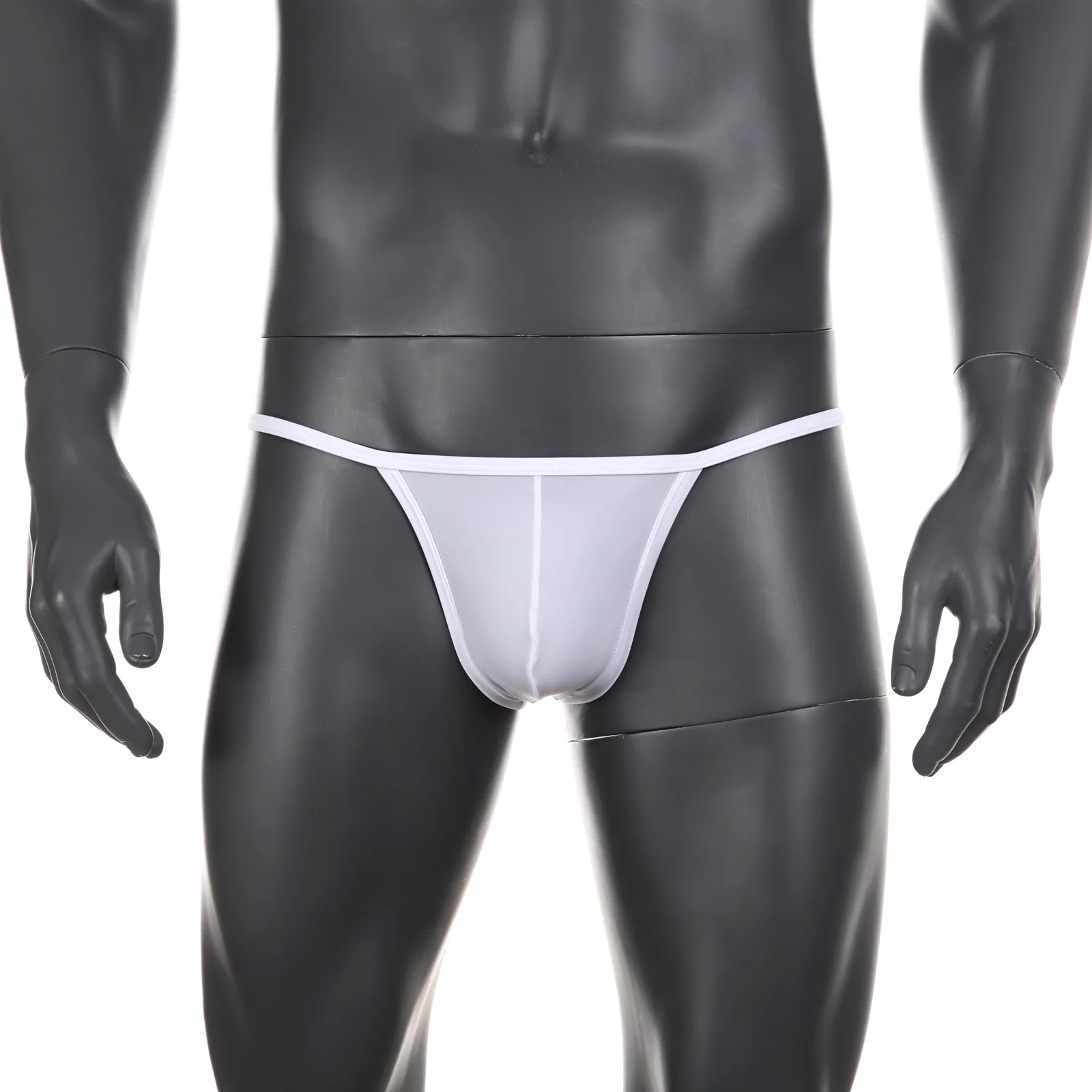 Sexy Men Soft Breathable Bikini See Through Ice Silk Briefs Bathroom Bathing Mini Panties Low Waist Quick-drying Male Underwear