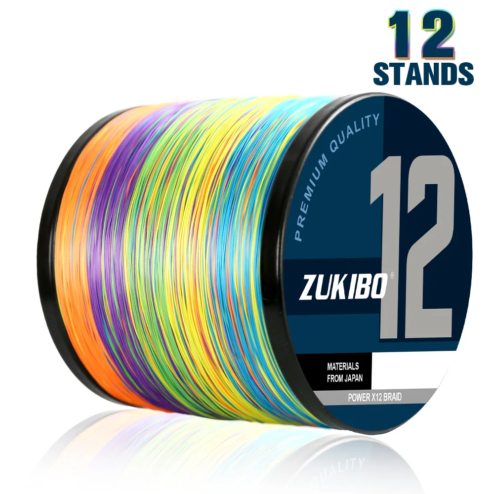 

ZUKIBO X12 Carp Fishing Line 300M 500M 1000M 12 Strands Braided Japan Multifilament PE Wire Super Strong Durable Smooth Tackle