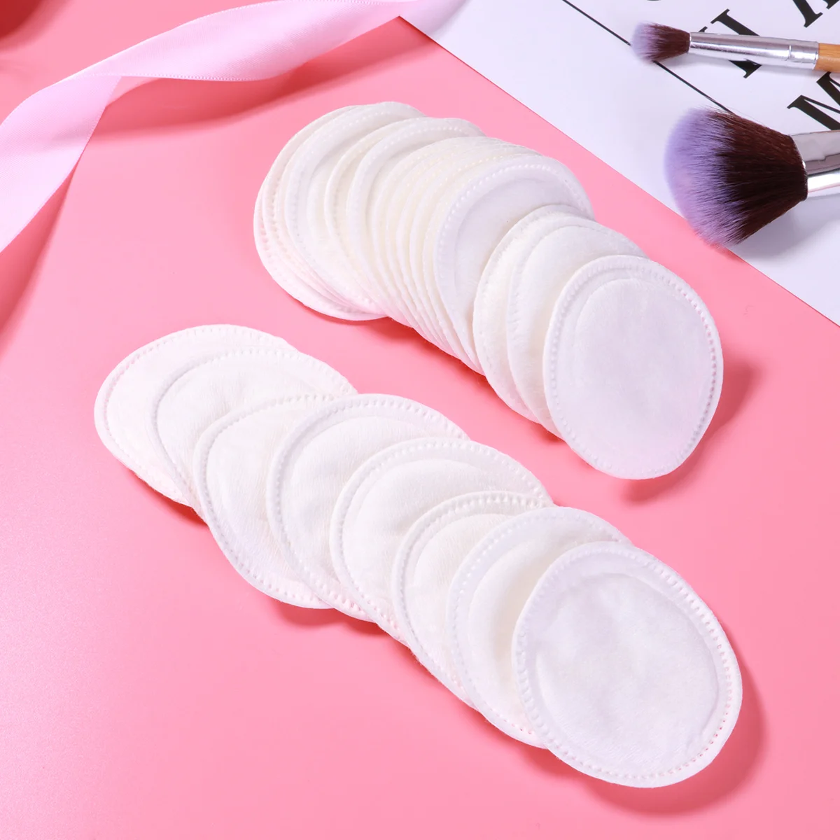 100 Pcs Cotton Pads for Face Rounds Double Effect Makeup Reusable Remover Discs