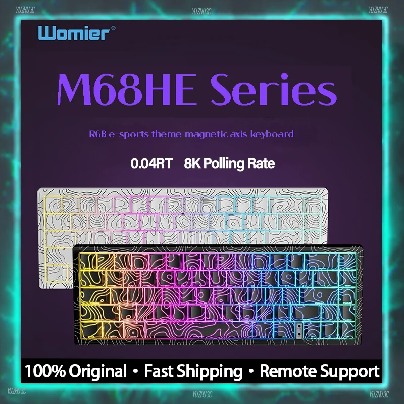 

Womier M68 HE Игровая клавиатура E-sport Driver 0.04RT SOCD Магнитный переключатель Индивидуальная горячая замена 0,125 мс Задержка 8K RGB Клавиатура