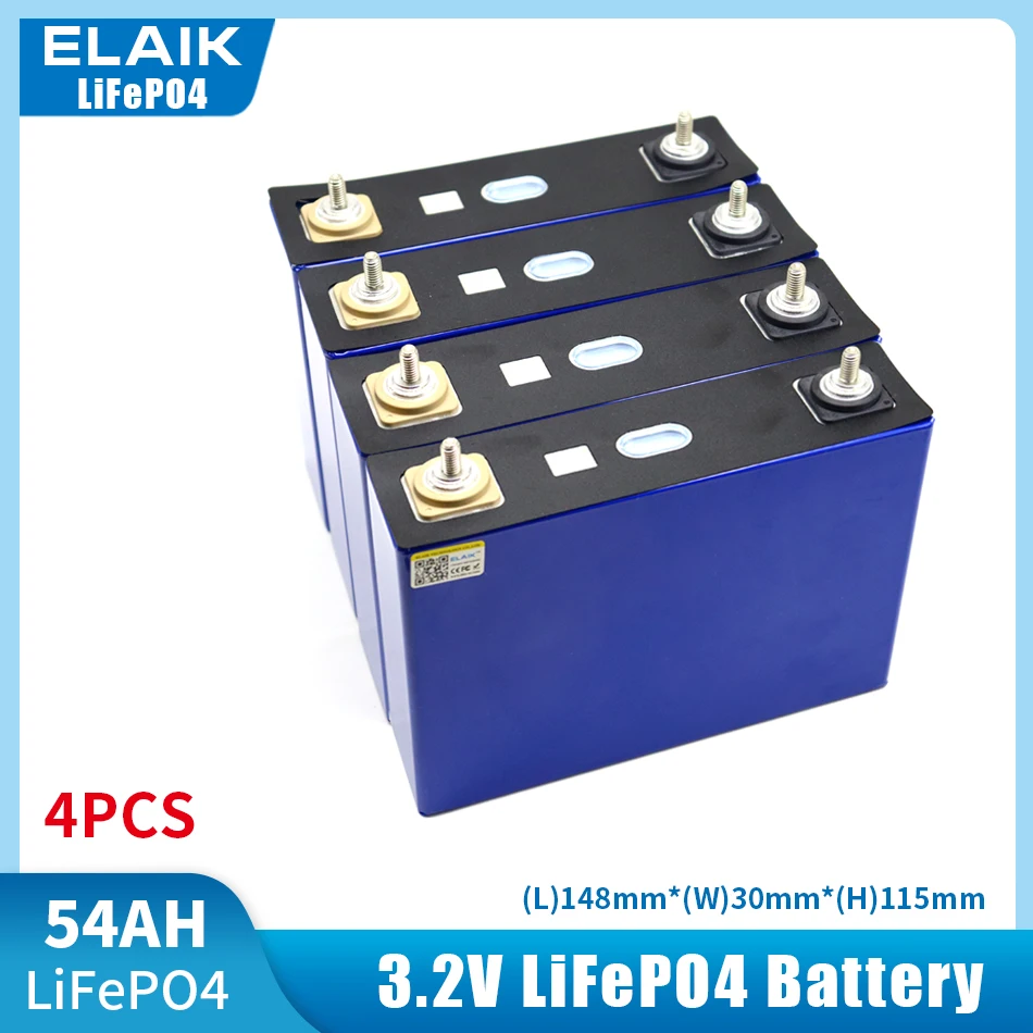 

8 3.2V 54Ah LiFePO4 battery packs, 54000mAh phosphate batteries for 12V 24V 3C motorcycle and car motor modification M6 stud