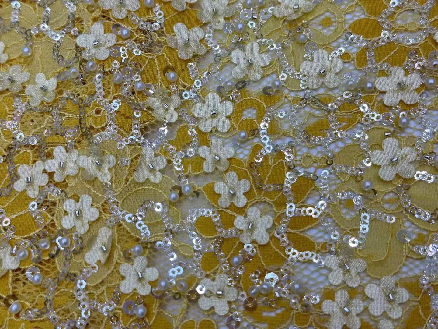 

High-Quality Africa Nigerian Sequins Cotton Embroidery Lace Fabric Tulle 5 Yards for Wedding Party Dress Chiffon XL142 2025