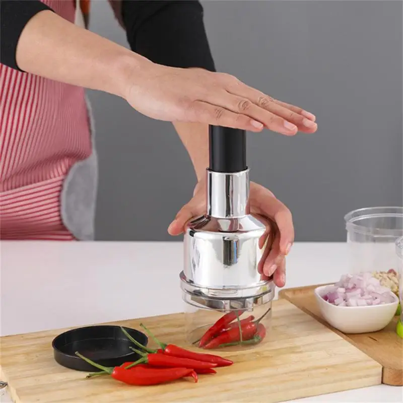 1PC Multifunction Hand Press Food Cutter Onion Nuts Grinder Mincer Manual Safety Efficient Fruit Vegetable Chopper Kitchen Tool