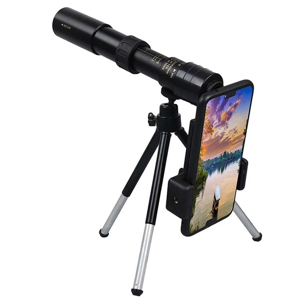 Retractable Telescope with Tripod and Mobile Phone Camera Holder HD Magnification Monoculars Waterproof Telescope Hunting Tool