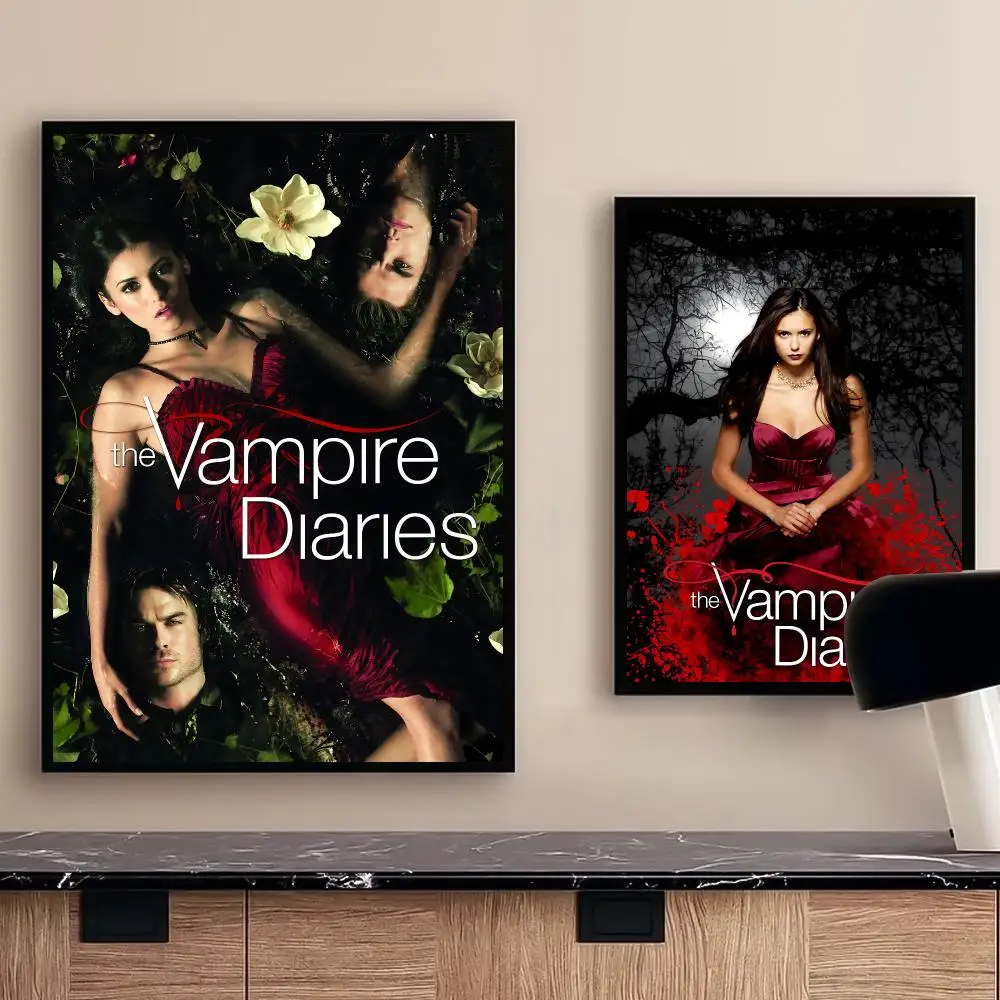 MOvie The V-vampire Diaries Poster For Office Bedroom Coffee Home Decor Durable Waterproof Aesthetic Stickers Wall Art HD